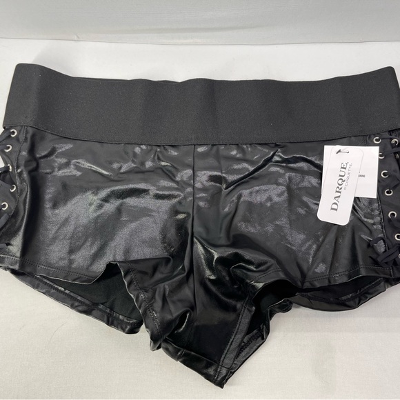 Coquette Other - Darque Women's Black Shiny high waisted booty‎ shirts